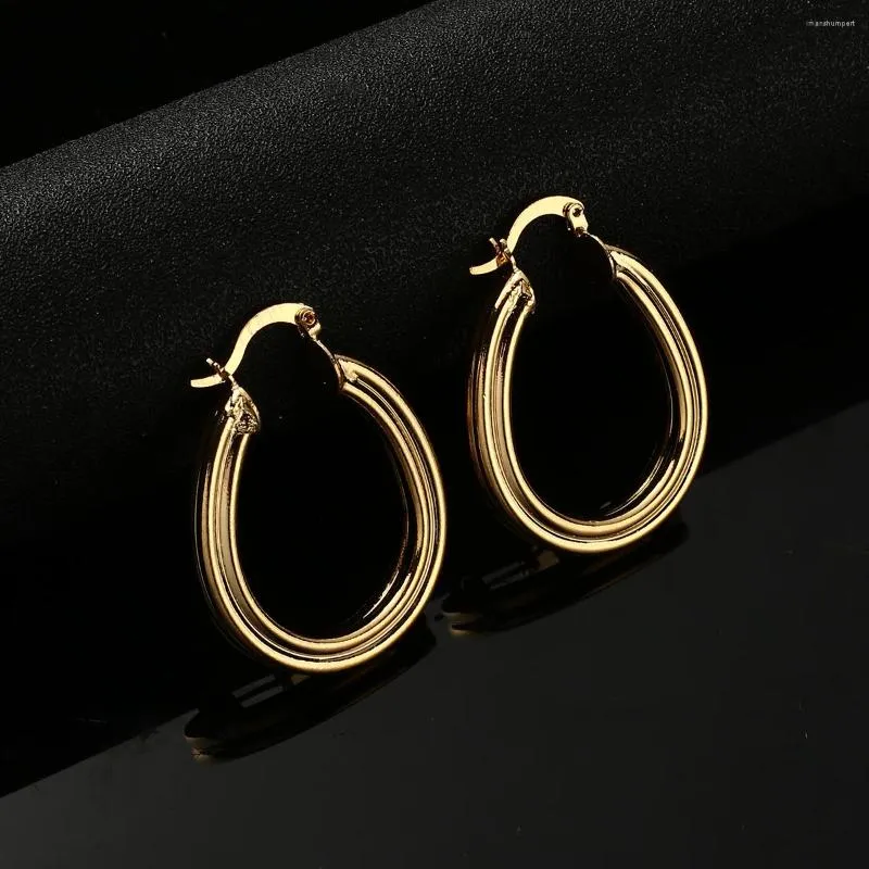 Hoop Earrings Nigeria Congo Arab Africa Ethiopian Jewelry Gold Plated Bridal Wedding Ear Buckle Women