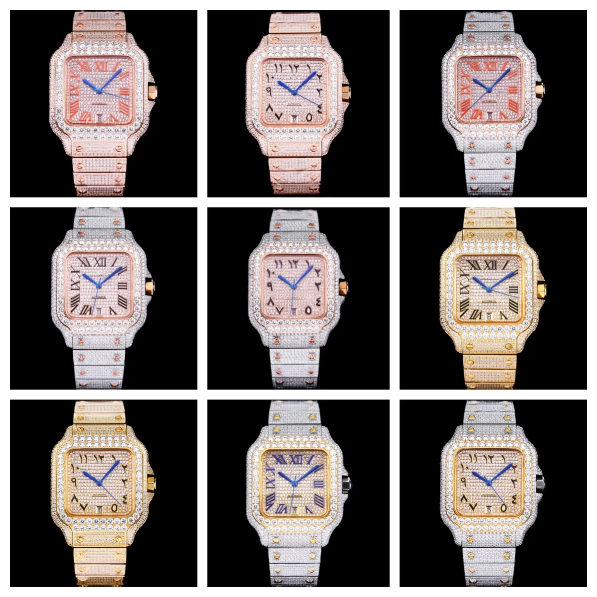 Montre De Luxe Diamond Watch 40mm 8215 Automatic Machine Movement Steel ...