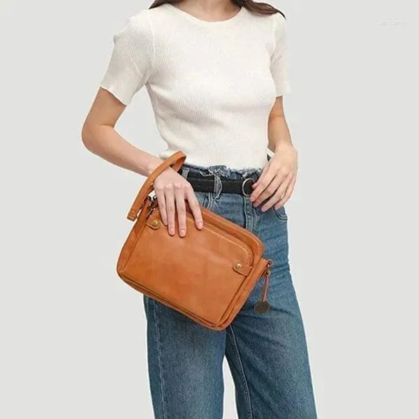 Sacs de soirée Trois couches Crossbody Messenger Bag Ladies Zip Satchel Pu Leather Shoulder Purse Handbag Womens Wallet