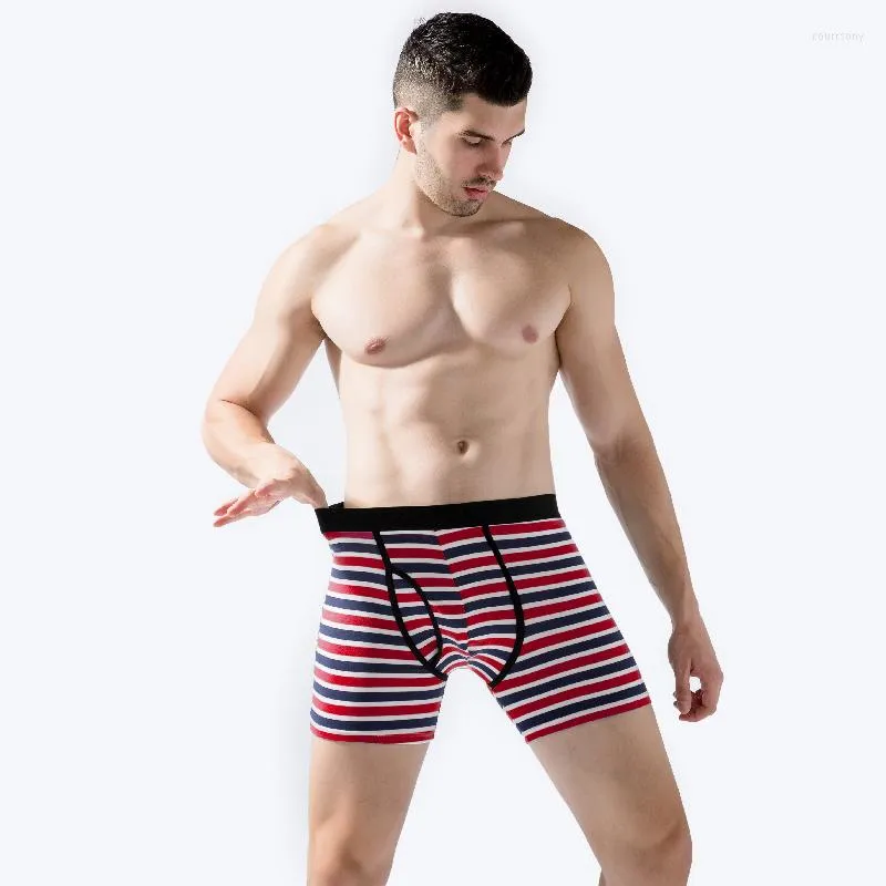 Cuecas 3 pçs/lote cuecas masculinas europeias americanas de alta qualidade listras de algodão alongadas moda esportiva cueca boxer tamanho grande