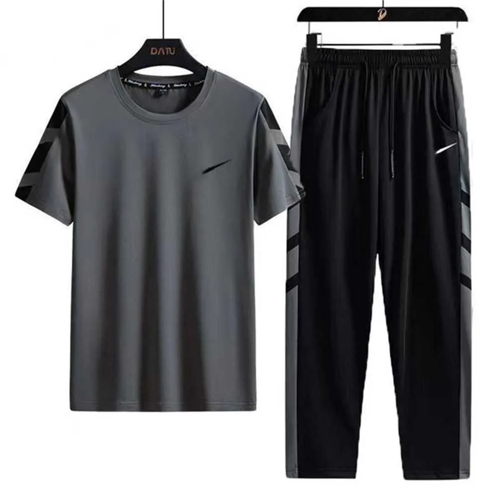 Mens Tracksuits suit Designer short sleeve shorts and trousers two-piece/three-piece set Optional speed dry ice real silk crewneck sportswear 5CT8