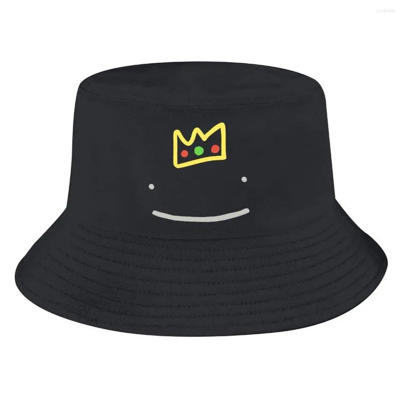 Bérets Ranboo Crown Smile Unisexe Bucket Hats Dream SMP HIP HOP Fishing Sun Cap Style conçu