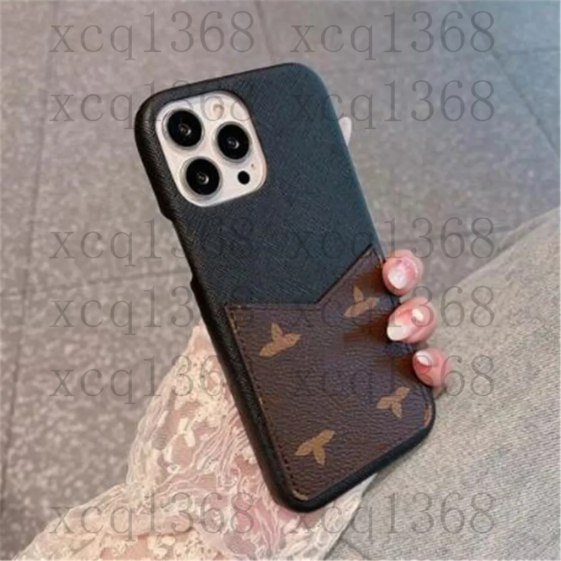 Designers Phone Cases For iPhone 15 14 13 Pro Max 12 11 15Pro 14Pro 13ProMax Xs XR Plus Fashion Letter Print Leather Back Cover Case Bags Brown CellPhone Shell