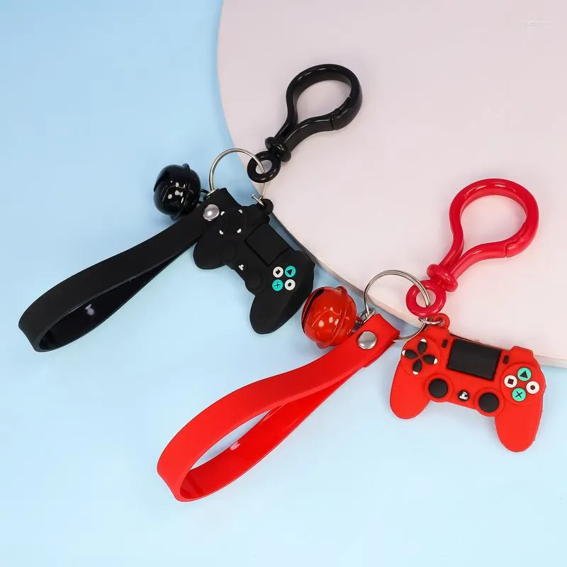 Sleutelhangers Mode Leuke Sleutelhanger Voor Vrouwen Mannen Meisjes Rubber Tas Hanger Autosleutel Houder Video Gamepad Machine Joystick Trinket Charm paar