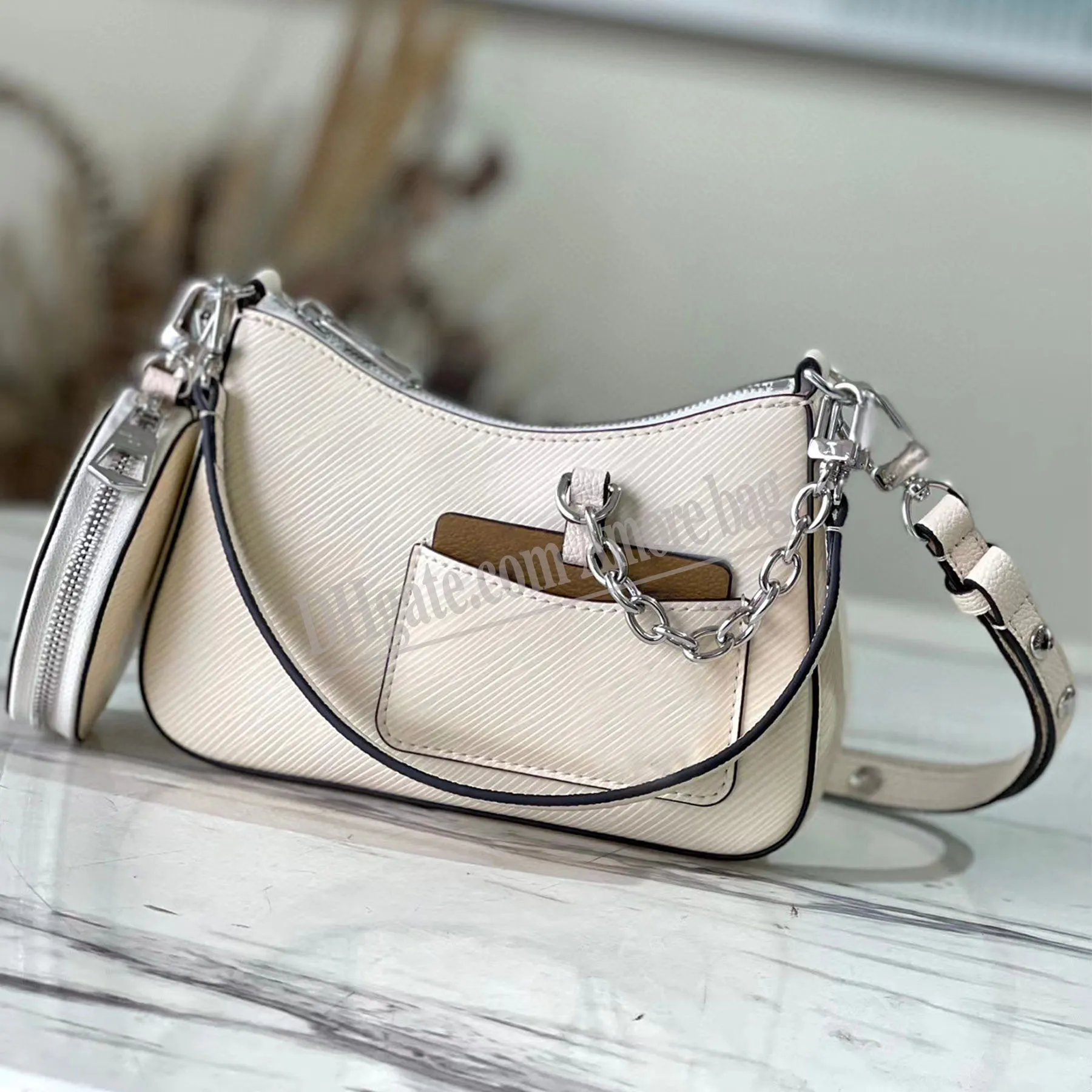 Tasarımcı Marellini Omuz Çantası Epi Çantalar Zincir Debriyaj Çantaları Lady Hobo Twin Set Klasik Çizgili Kadınlar Moda Zincirleri Çanta Çanta Deri