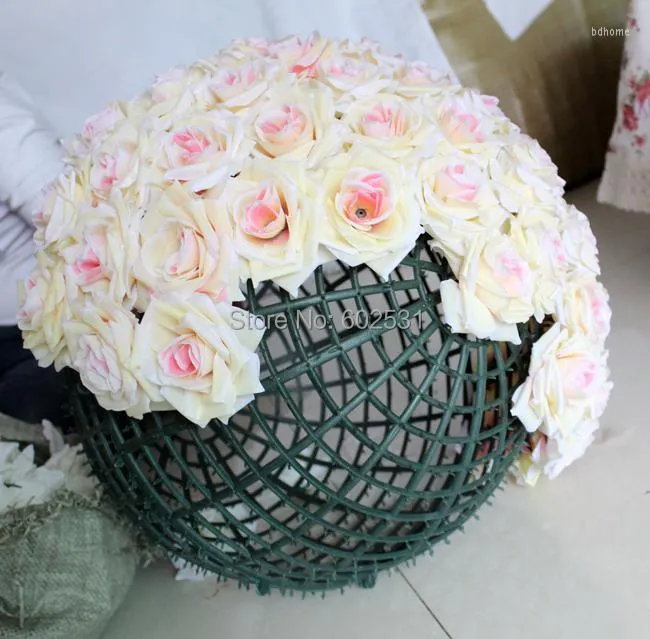 装飾的な花SPR 2PCS/ロット50cmポマンダーローズボール花嫁を保持する花の結婚式のキスパーティー/ホームデコレーションフロー