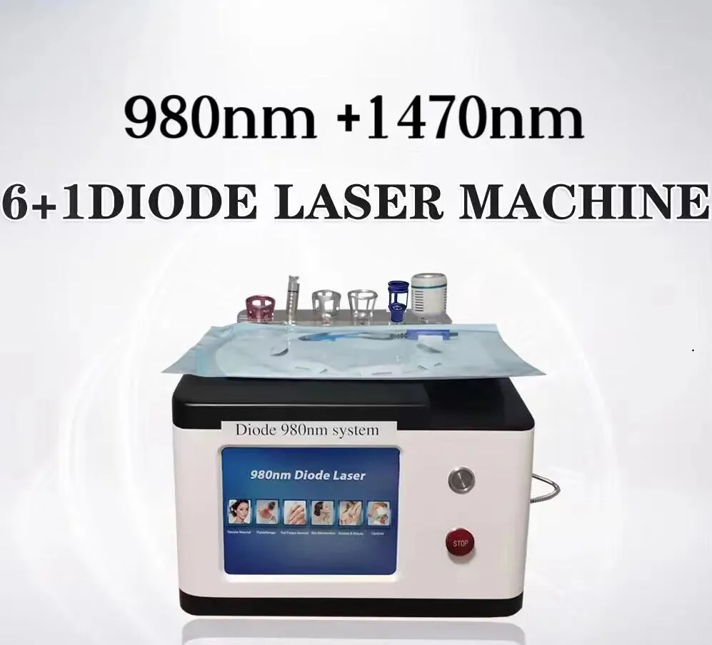 Clinic use 980nm +1470nm Diode Laser For Hemorrhoids Surgery Skin/EVLT/PLDD/Dental Tightening /blood spider veins removal lipolysis liposuction surgery machine