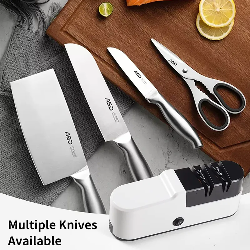 Comprar Afilador de cuchillos profesional USB, afilador de cuchillos  eléctrico ajustable para cuchillos de cocina, herramienta, cuchillo,  tijera, afilado
