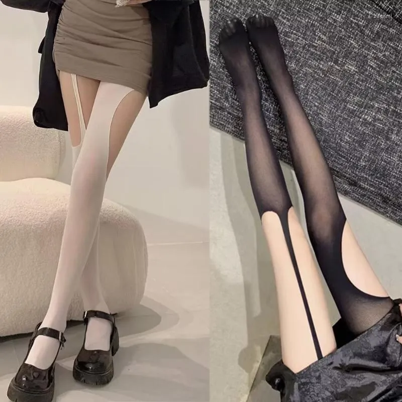 2023 Gothic Punk Womens Women Thigh High Socks Asymmetrical Ripped Hole  Pantyhose With Sexy Hollow Out Suspender Garter Belt And See Through  Stockings From Zifenmi, $5.97