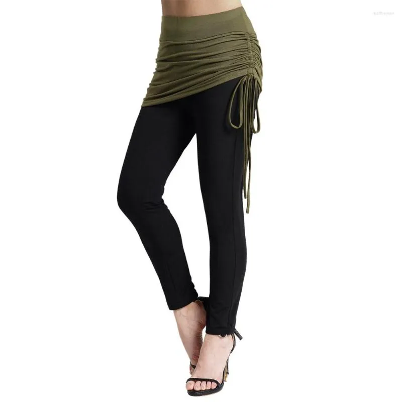 Women's Leggings Female Contrast Colorblock For Summer Pants Cinched Elastic High Waisted Long