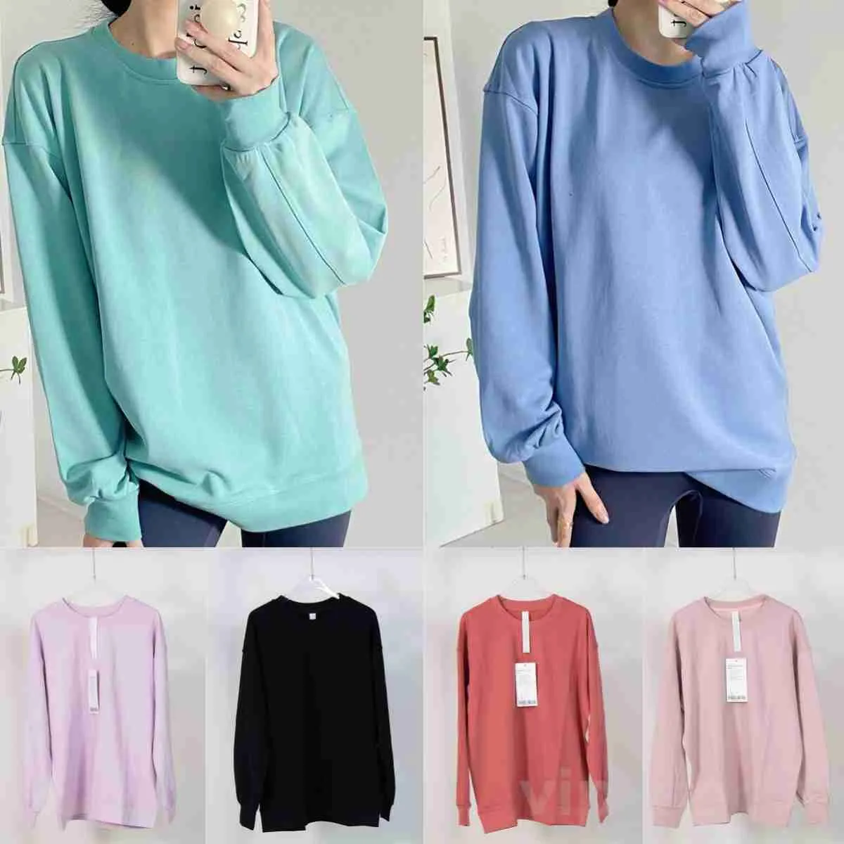 Lu Align Lu Yoga Long Sleeve Running Women Tops Oversize Athletic 
