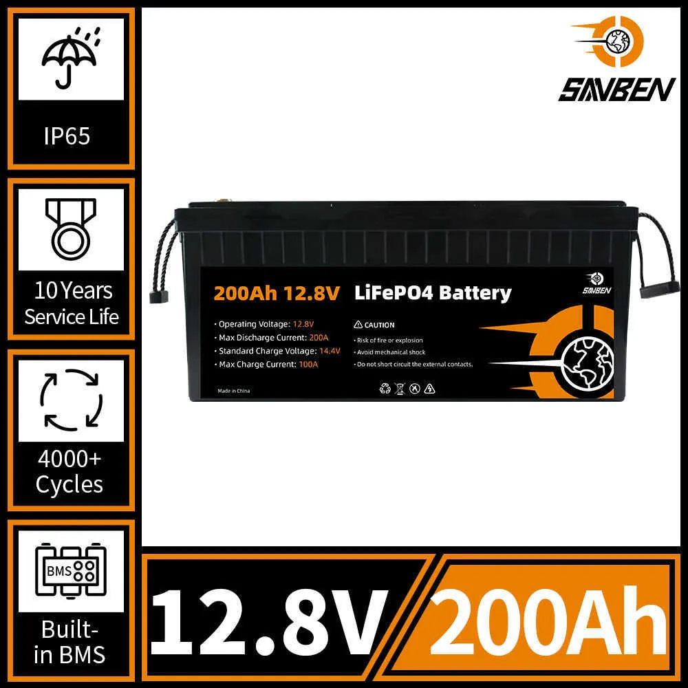 12V 200AH LIFEPO4 حزمة البطارية درجة العلامة التجارية الجديدة لليثيوم الحديد فوسفات القابلة لإعادة الشحن المدمجة في BMS ل RV قبالة الشبكة التخييم