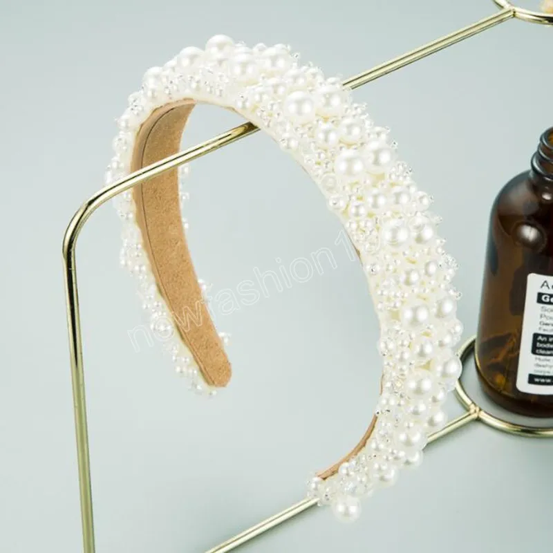 Mode-Haar-Accessoires für Erwachsene, breite Seite, volle Perlen, gepflastertes Stirnband, luxuriöser Turban, Sommer-Party-Haarband