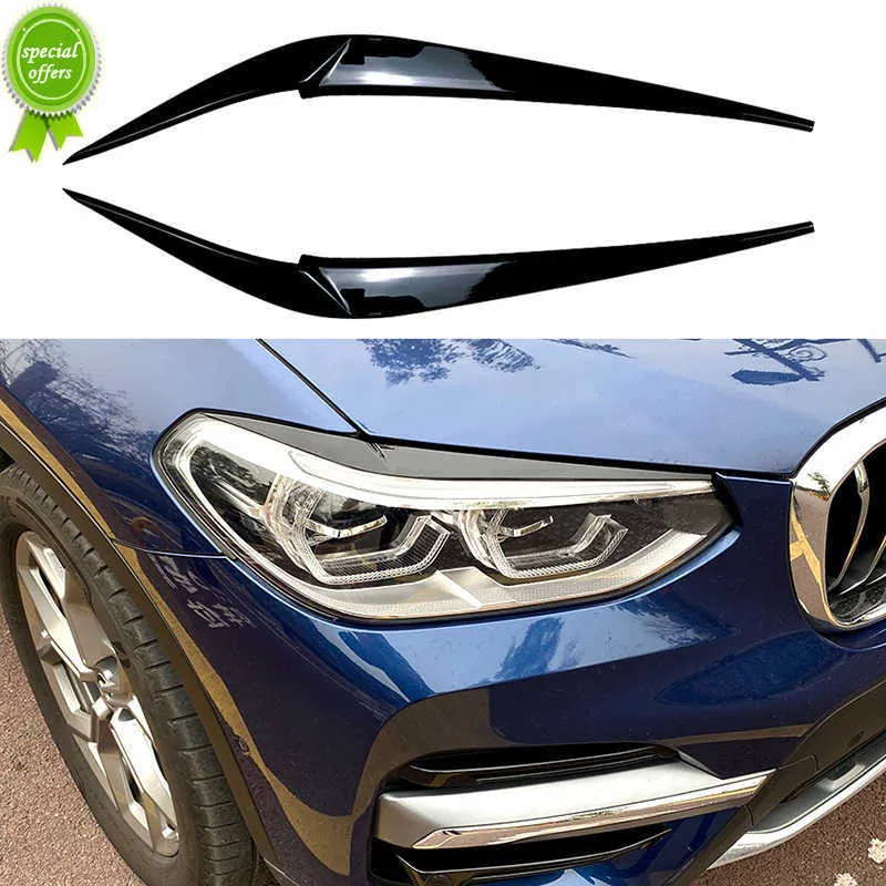 Новое для BMW x4 x3 G01 G02 2018 2019 2020 2021 2pcs Gloss Black Brows Fury Lids Lids Abs Пластиковые декоративные аксессуары