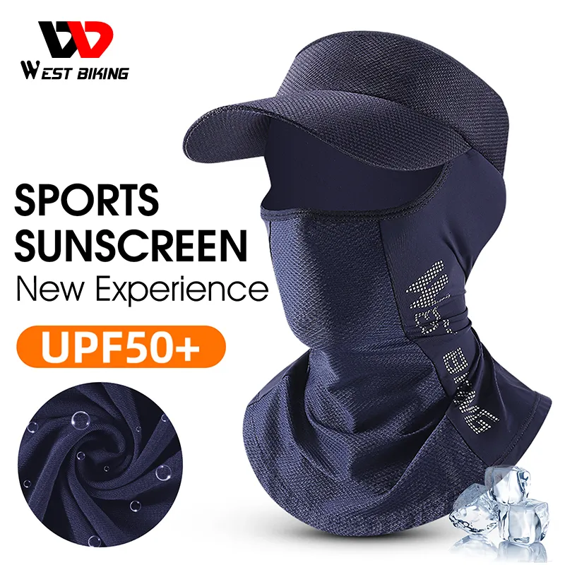 Bonés Ciclismo Máscaras WEST BIKING Summer Cool Men Women Balaclava Cabelo Exposto Chapéu de Proteção Solar Bicicleta Ciclismo Boné de Viagem Anti-UV Cobertura Facial 230609