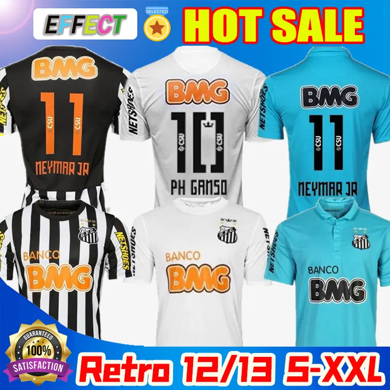 2012 2013 Santos retro camisa de futebol 11 12 13 NEYMAR JR Ganso Elano Borges 1912 2011 Felipe Anderson vintage camisa de futebol clássico