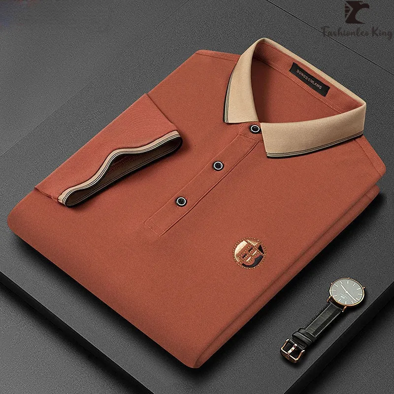 Herenpolo's Koreaanse stijl Mode Herenpolo T-shirt Korte mouwen Geborduurd poloshirt 230609