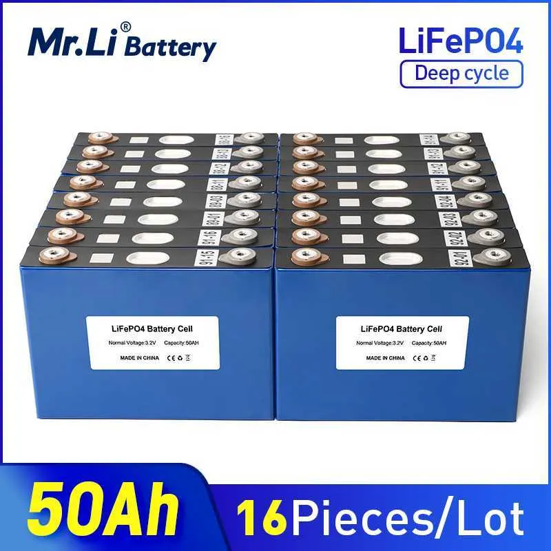 Мистер Li 16pcs 3,2 В 50AH Батарея LifePo4 12 В 24 В 48 В батареи с винтовой терминалом для солнечной энергии для хранения питания для солнечной энергии.