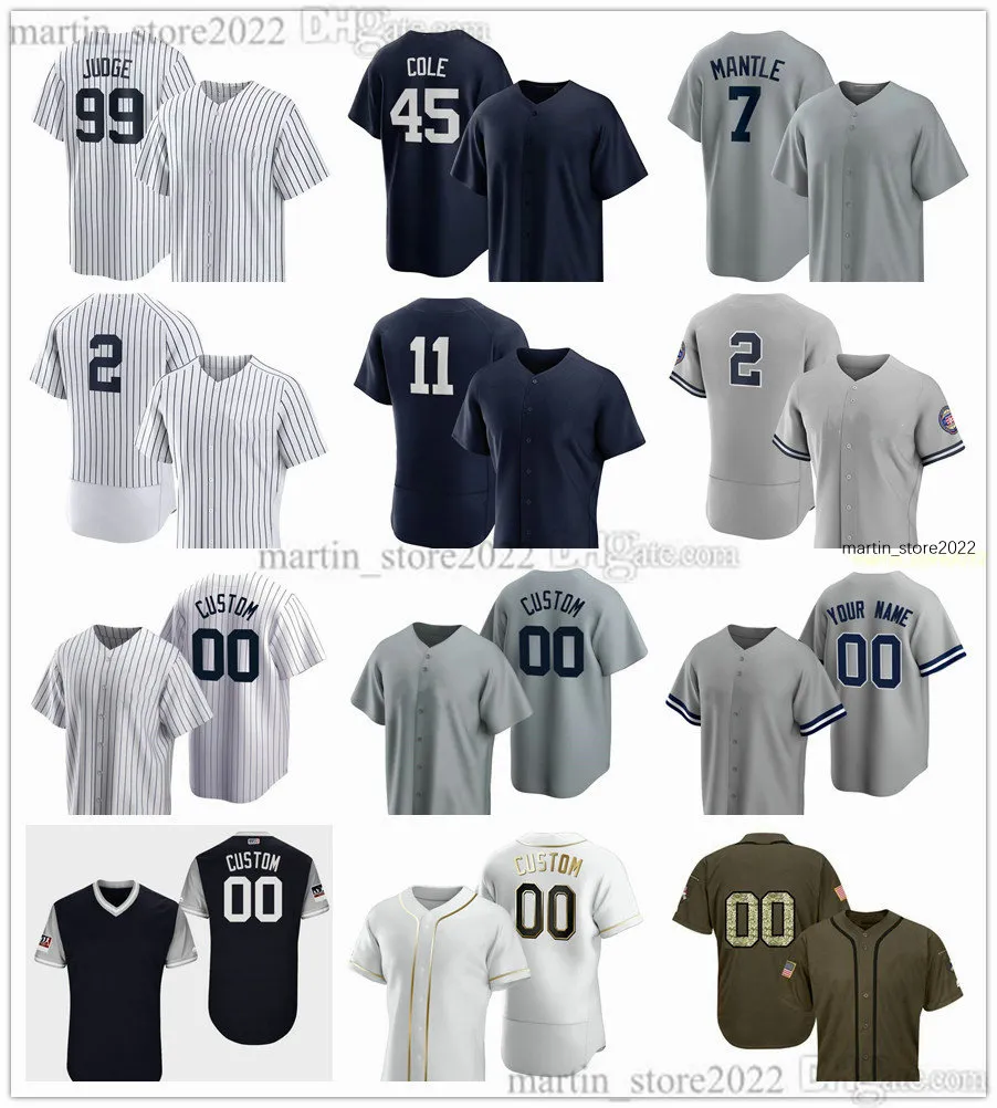 Maillots de baseball 2023 2 Derek Jeter 7 Mantle 3 Babe Ruth 99 Aaron Judge 11 Anthony Volpe 27 Giancarlo Stanton 45 Gerrit Cole 25 Gleyber Torres 48 Anthony Rizzo Taille S-6XL