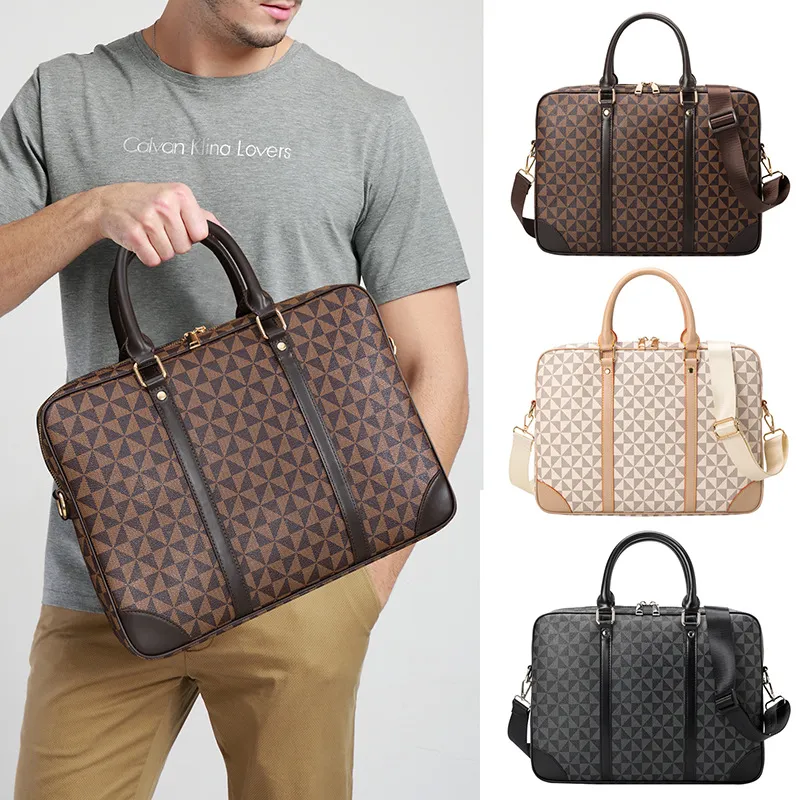 Mens Casual Briefcase Plaid Jacquard Computer Bag One Shoulder Crossbody Messenger Bag For Business Travel 2024 From Xiaoyongli 44.86 DHgate.Com
