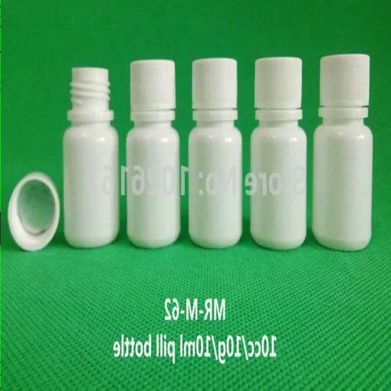 500pcs 10g/ 10cc/ 10ml 작은 플라스틱 용기 알약 씰 뚜껑 뚜껑이있는 알약 병, 빈 흰색 라운드 플라스틱 알약 병 Dwweq