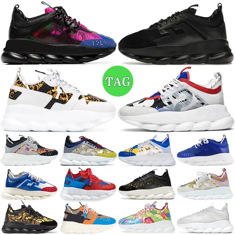 Chain Reaction 2 Chainz sapatos de grife masculino feminino luxo borracha preto branco azul cinza camurça sarja grossa tênis plataforma ao ar livre caminhada casual jogging