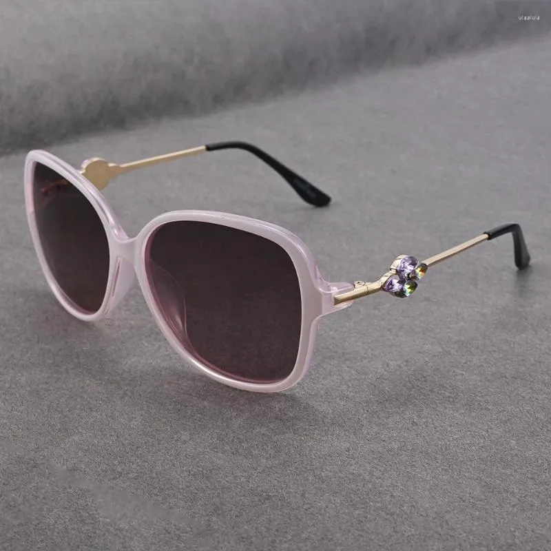 Lunettes de soleil Vazrobe blanc rose femmes lunettes de soleil polarisées diamant pour femme strass nuances élégant UV400