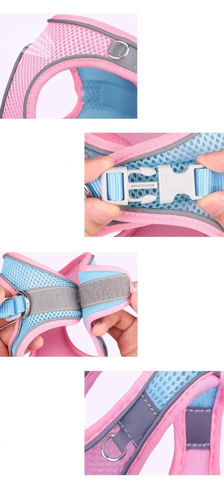 Soft Air Mesh Dog And Leash Set High Tensity Breathable Lightweight Pet ...