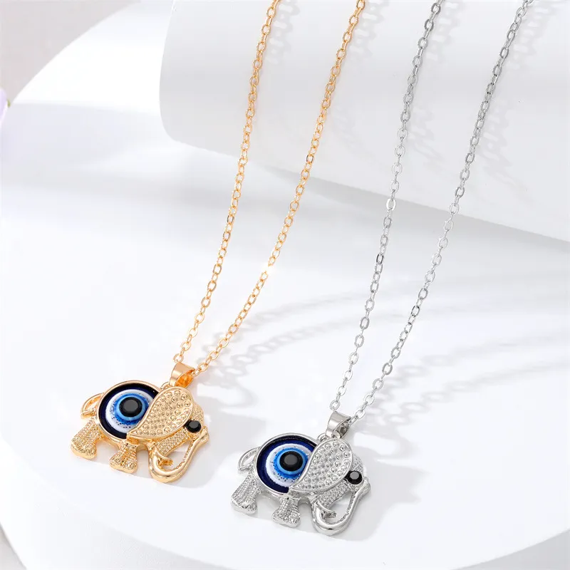 Türkische Evil Eye Halskette für Frauen, Tier-Elefant, glückliches blaues Auge, Anhänger, Halsband-Halskette