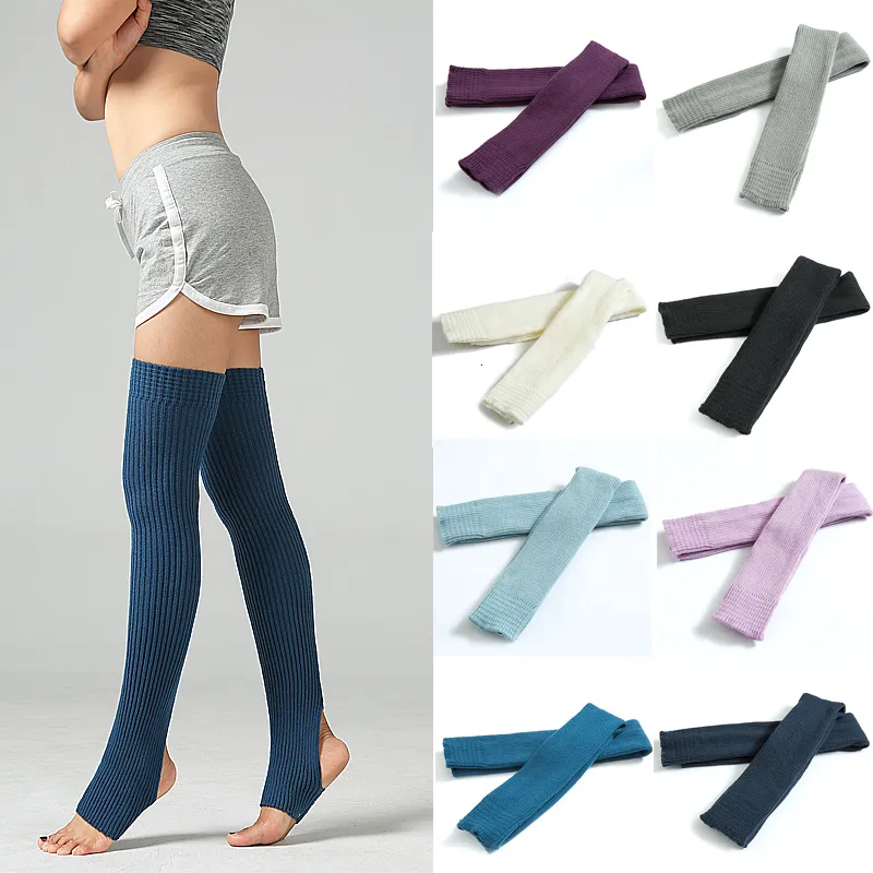 Leggings femininas 29,5 pol. Meias casuais de malha para yoga na coxa, para balé latino, leggings mais quentes para as pernas, de lã, femininas 230609