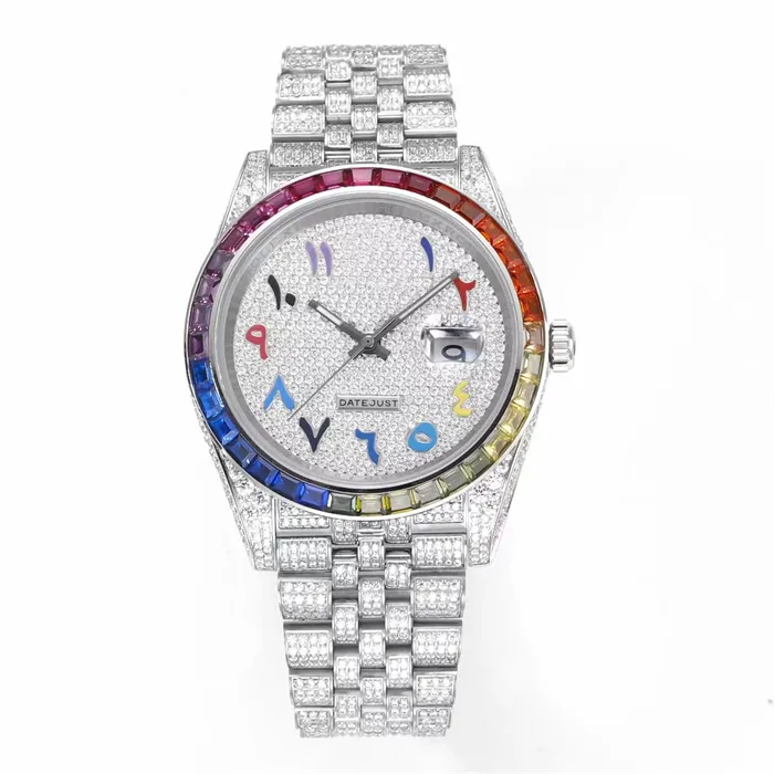 Montre de Luxe Mens Watches 41mm 3235 자동 기계식 이동 904L 강철 케이스 베이비즈 브레이스 다이아몬드 시계 손목 시계