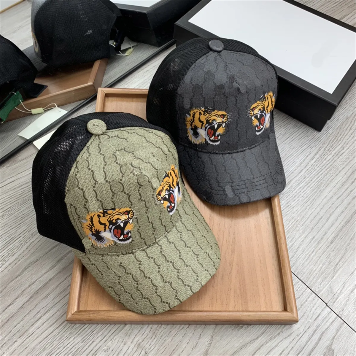 yy2023 moda masculina boné de beisebol marca millinery designer bola boné tigre cobra abelha padrão ao ar livre moda casual de alta qualidade 882uy1h