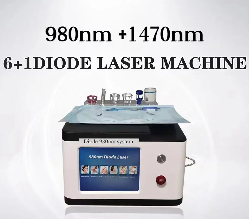 Anti-cellulitis afslanken 980nm + 1470nm diode laser lipolyse liposuctie machine Chirurgie Huid/EVLT/PLDD/Dental Aanscherping/bloed spataderen verwijdering machine