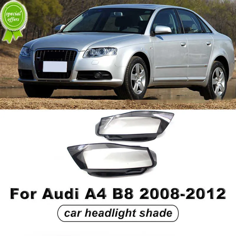Ny bilens strålkastarlampa SPECIALT transparent PC Lampshade Shell Cover för Audi A4 A4L B8 2009 2010 2011 2012 2012 Tillbehör