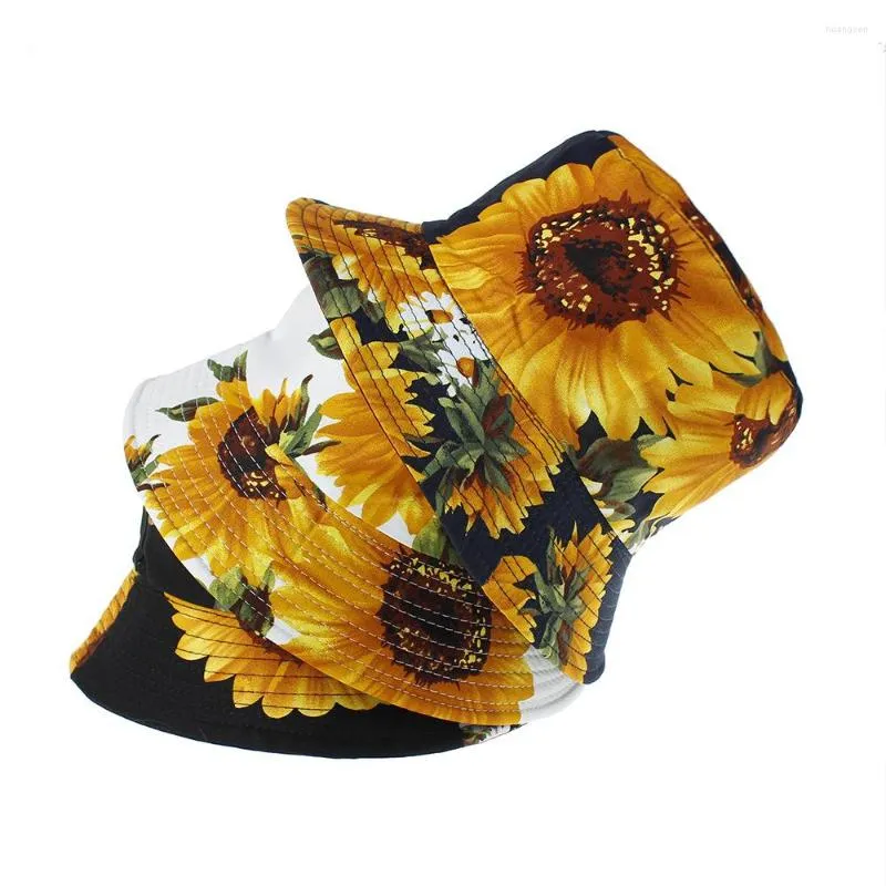 Bérets Europe et les états-unis 3 D tournesol Double pêcheur casquette femme rue mode POTS de fleurs chapeau personnalisé