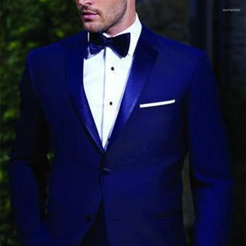 Costumes Hommes NoEnName_Null Beaux Hommes Bleu Royal Garçons D'honneur Tuxedos Slim Fit Costume De Fête De Bal Sur Mesure Mariage Sur Mesure Pour