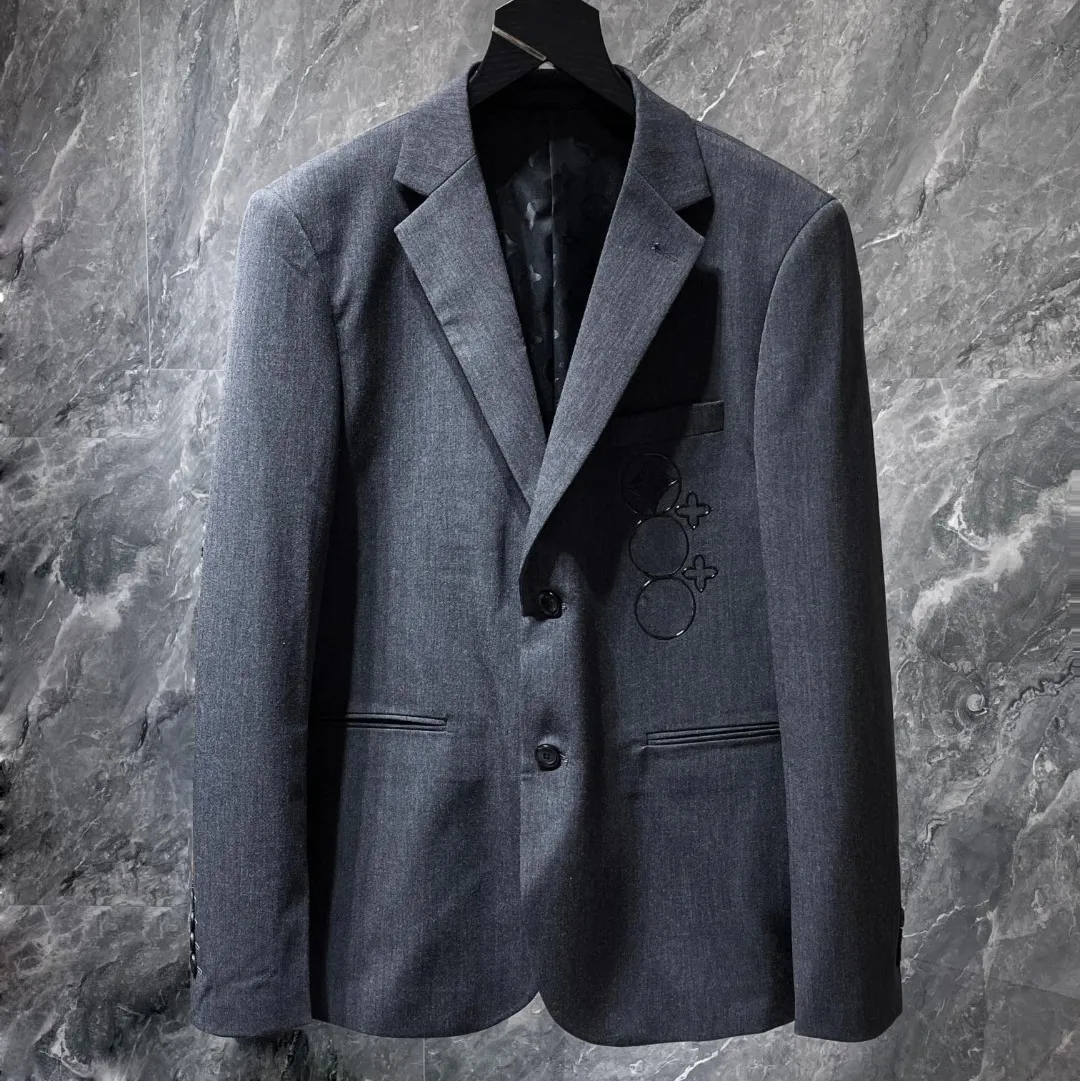 Erkek Blazers Sonbahar Bahar Harkalı İnce Fit Moda Tasarımcısı Blazer Sıradan İş Partisi Ofis Formal Erkekler Takım Ceket