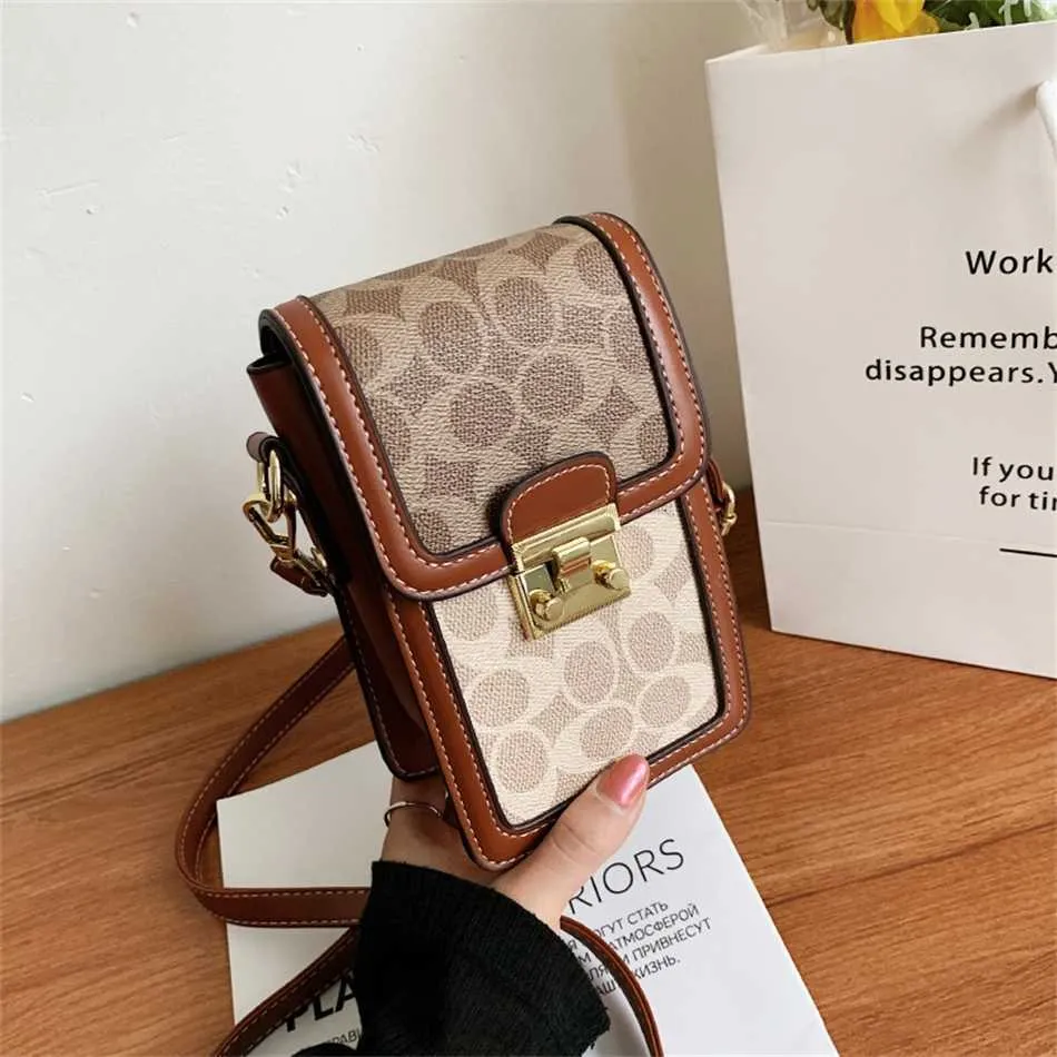 Kleine tas Nieuwe trendy damestassen Mode Textuur Schoudertas Gedrukt Contrastkleur Crossbody Telefoontas 80% online outlet store