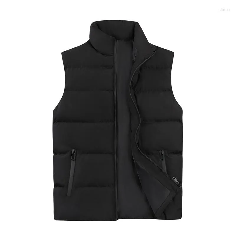 Gilets pour hommes automne et hiver gilet de couleur Pure pour hommes mode Simple hommes décontracté hauts chauds taille 5XL-M