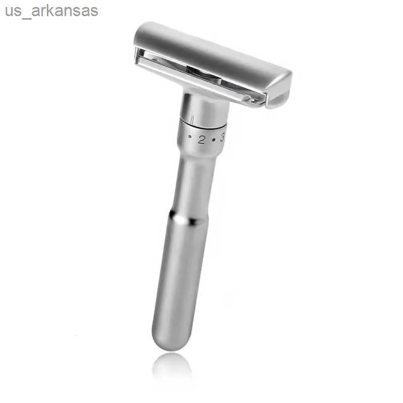 Justerbar dubbelkant Safety Razor Classic Men's Hair Removal Shaver med 5 blad gör det personligt