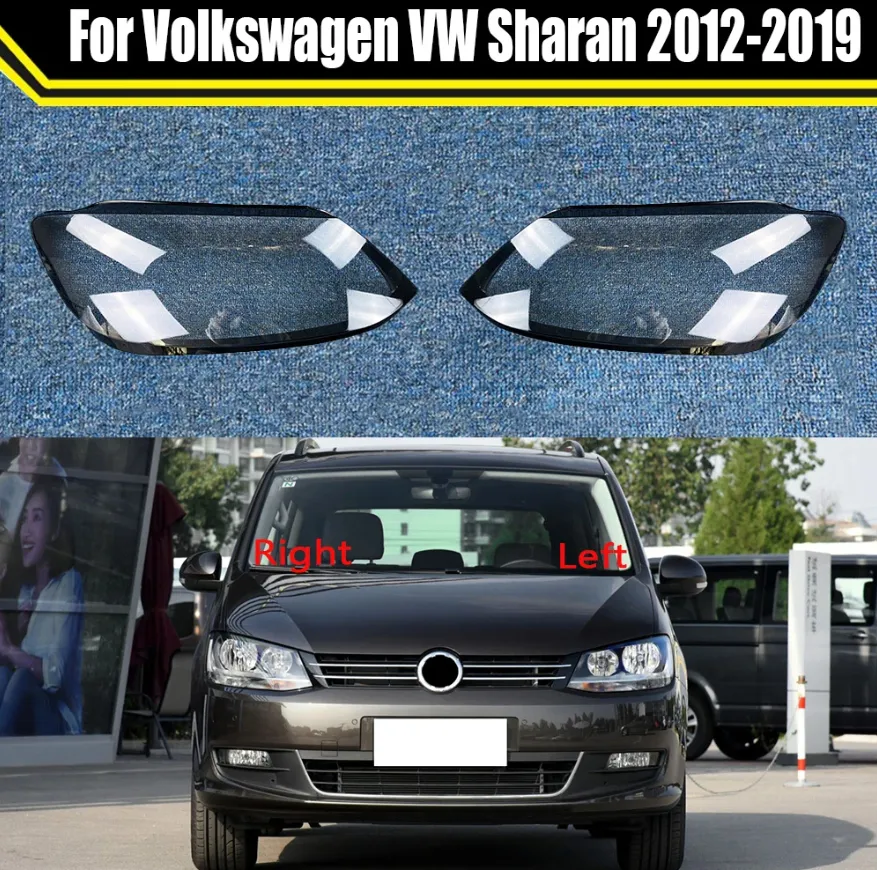 Farol de proteção de carro Lente de vidro Capa Shade Shell Auto Transparente Light Housing Lamp Para Volkswagen VW Sharan 2012-2019