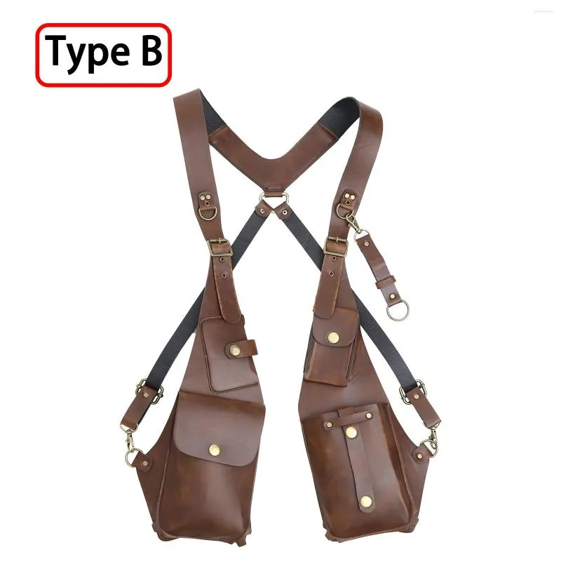 DHgate Vintage Leather Shoulder Holster Bag Steampunk Medieval Belt Phone Wallet Pocket Festival Travel Vest Purse Fashion Accessories