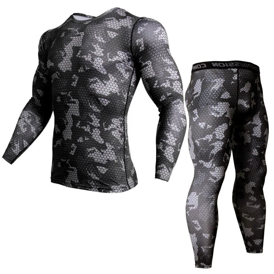 Ropa interior deportiva de compresión para hombre MMA rash guard Hombre Fitness Leggings Jogging camiseta de secado rápido Gym Workout Sport suit 4XL 230612