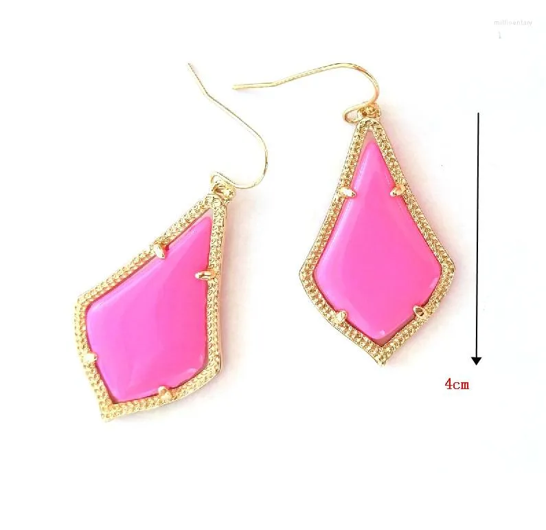 Boucles d'oreilles pendantes haute qualité mode été rose lisse résine larme boucle d'oreille pour les femmes