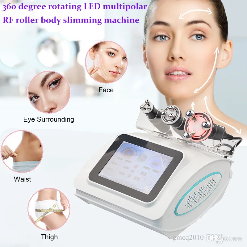 3 Handles Tightening Radio Frequency Roller RF 360 Skin Tightening Fat Removal Machine Weight Loss Rotating with Led Treatment Equipment