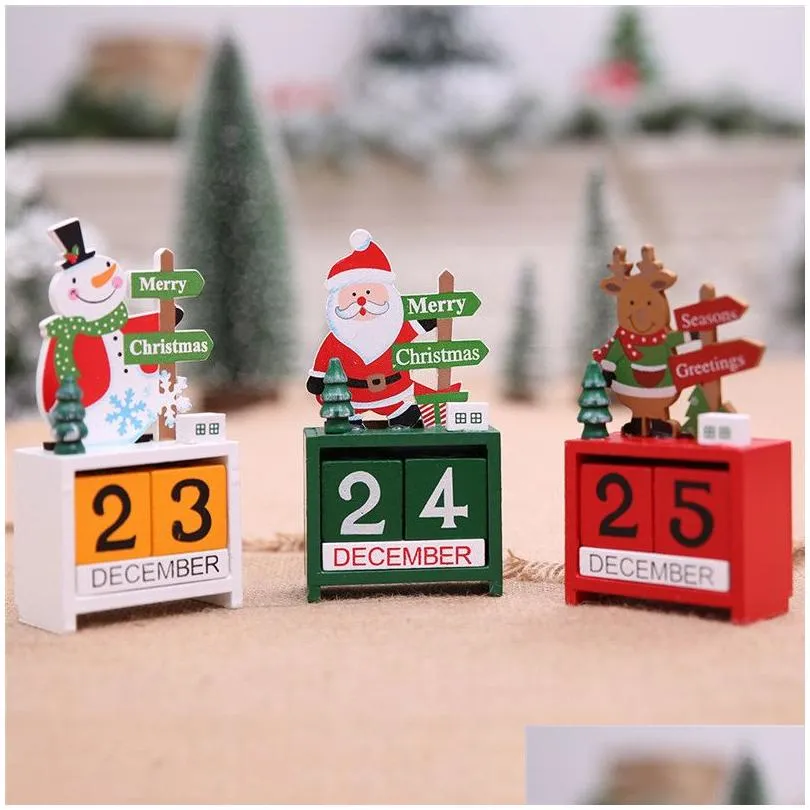 Décorations De Noël Avent Bois Mini Calendriers Ornements Pour La Maison Ornement De Noël Creative Cadeaux Pour Enfants Drop Delivery Garden Fest Dhvrf