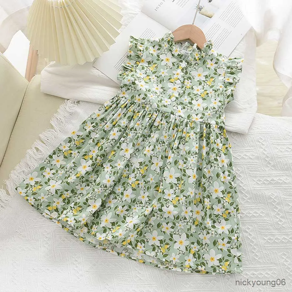 Mädchen Kleider Bär Führer Mädchen Casual 2023 Neue Sommer Kinder Baby Blumen Drucken Kostüme Floral Party Geburtstag Prinzessin Vestidos R230612