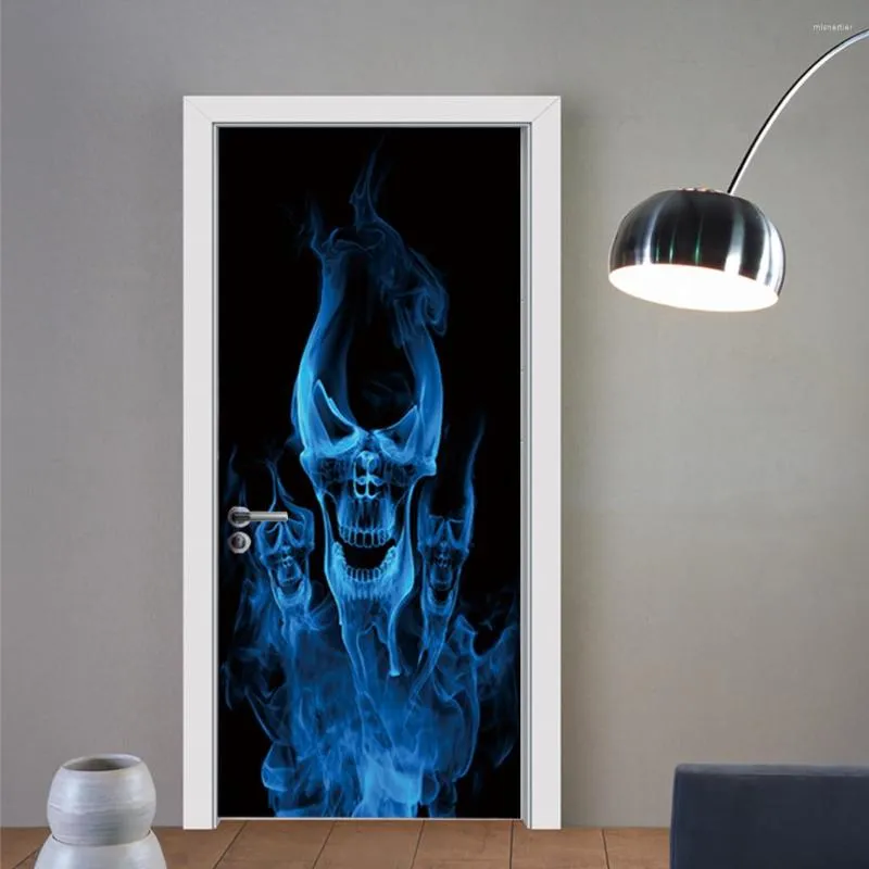 Adesivos para janela Parede à prova de óleo de cozinha Halloween na frente da porta 3D criativa Personalidade decorativa Artesanato Decorações de quarto