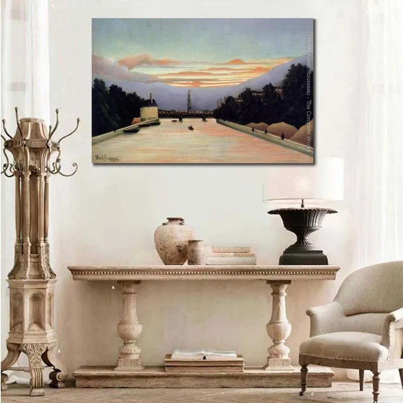 Paysages tropicaux Art Henri Rousseau Peinture La Tour Eiffel La Tour Eiffel Toile Oeuvre À La Main De Haute Qualité Décoration Murale