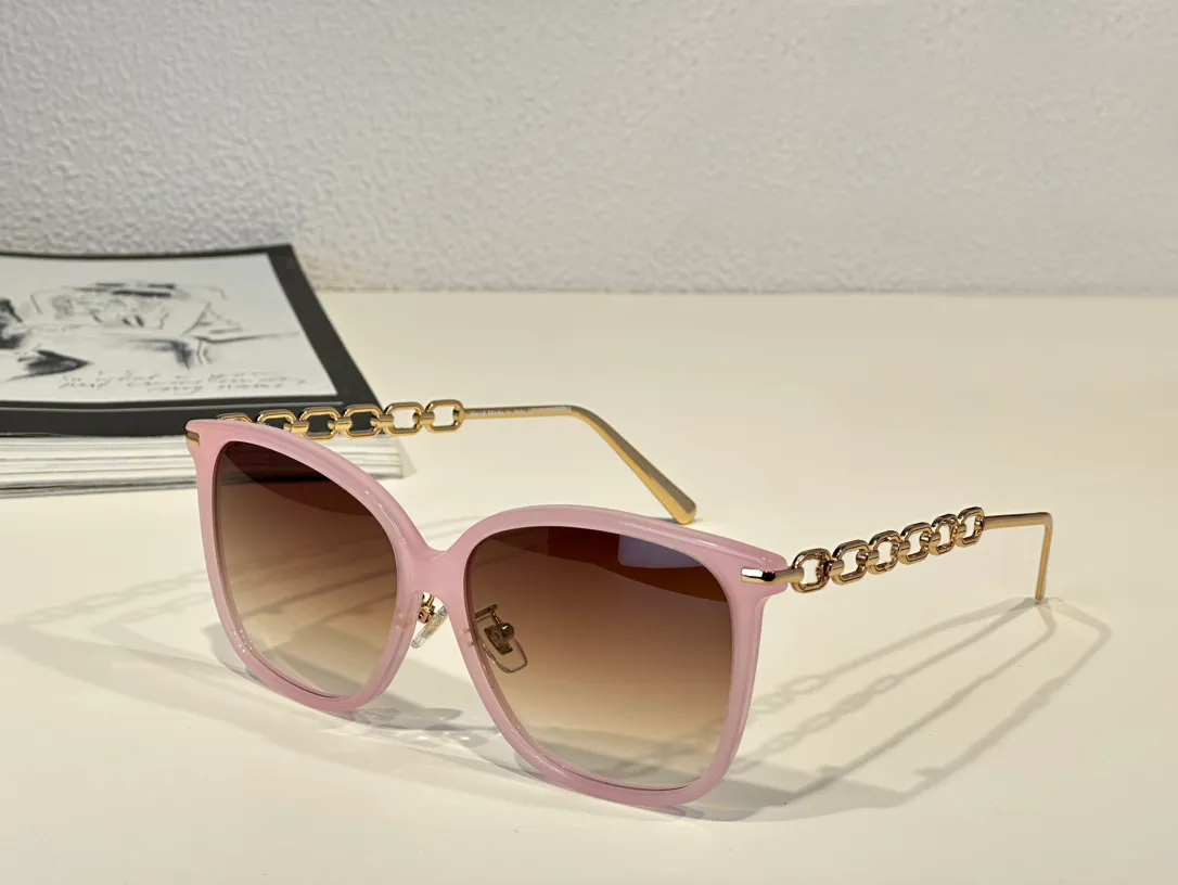 Chain Square Sunglasses Gold Pink Brown Gradient Women Summer Sunnies gafas de sol Designers Sunglasses Shades Occhiali da sole UV400 Eyewear